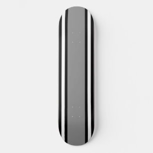 Grey Black & White Pinstripes Skateboard Deck