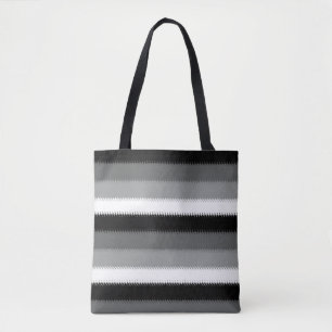 Grey Black White Stripes Design  Tote Bag