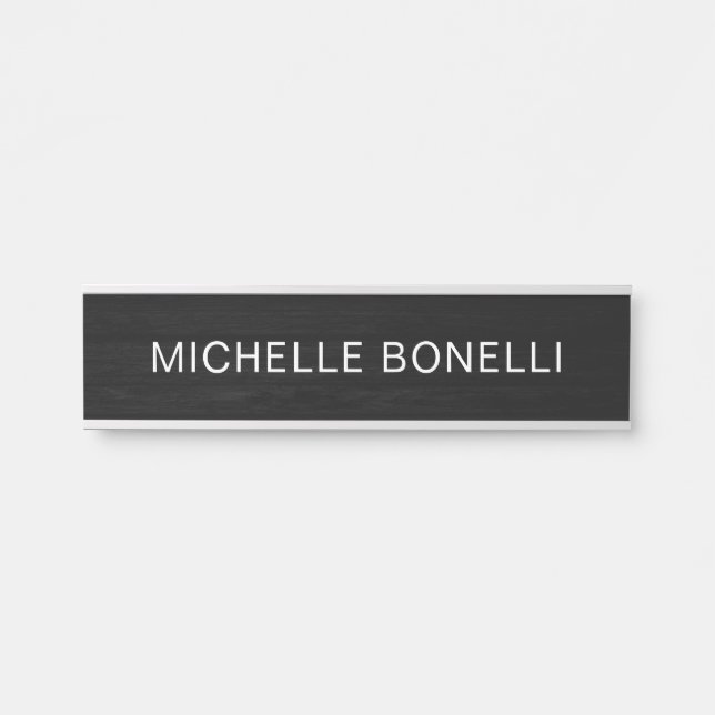 Grey Black Wood Design Modern Professional Door Sign (Front)