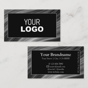 Grey Black Wooden Wood Style Frame Logo Template Business Card