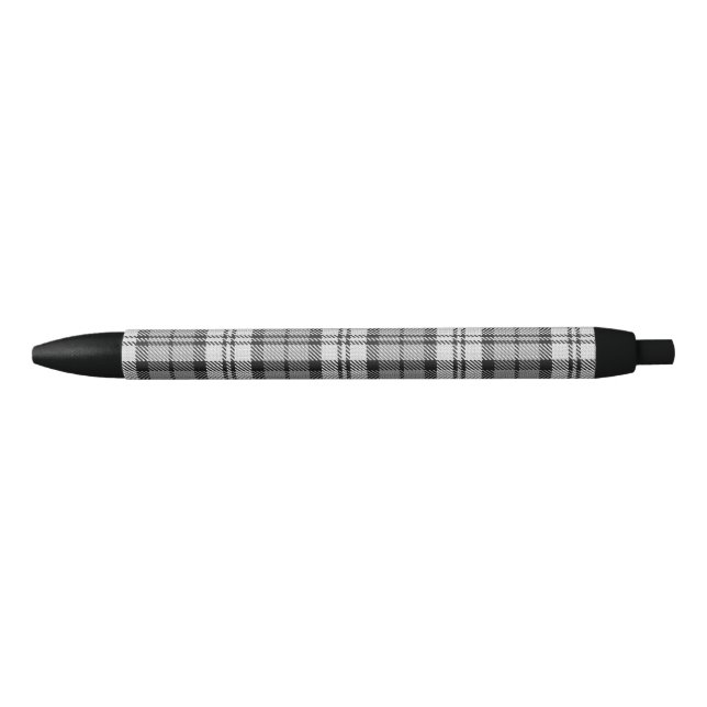  Grey Blackwatch Tartan Plaid Design  Black Ink Pen (Front)