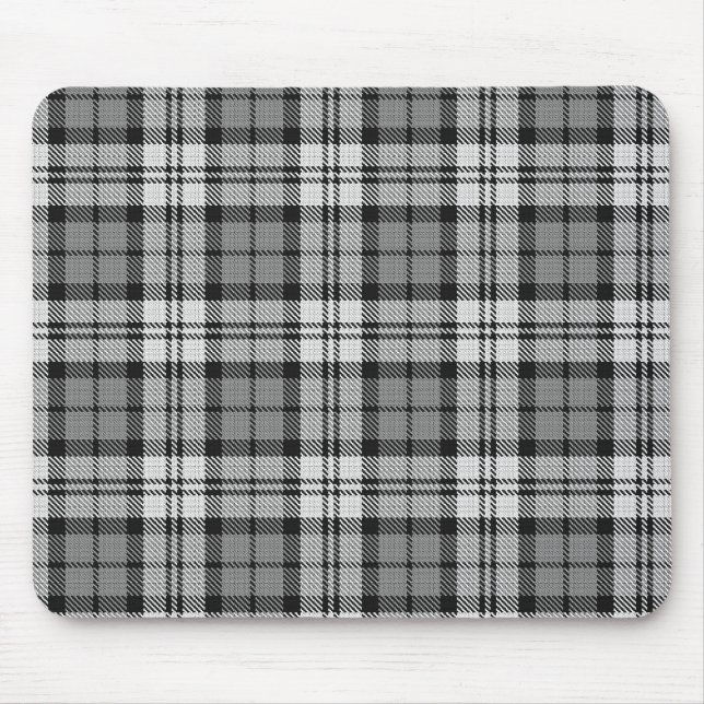  Grey Blackwatch Tartan Plaid Design  Mouse Mat (Front)