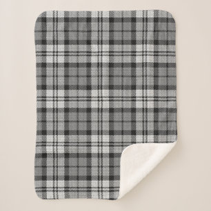 Grey Blackwatch Tartan Plaid Design Sherpa Blanket