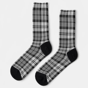  Grey Blackwatch Tartan Plaid Design  Socks