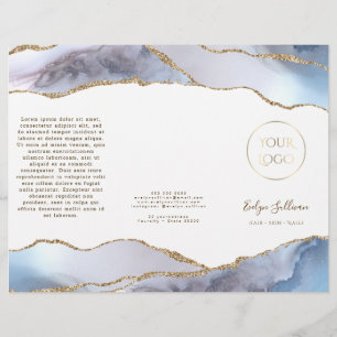 Grey blue agate brochure