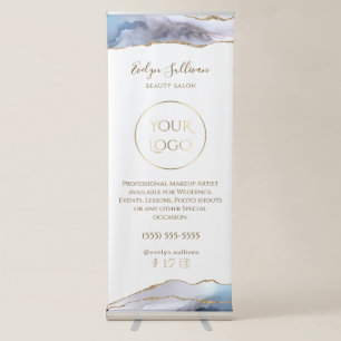 Grey blue agate retractable banner