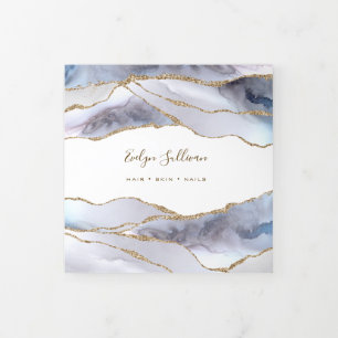 Grey Blue Agate Trifold Brochure