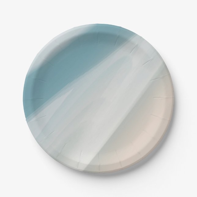 Grey-blue and beige gradient. paper plate (Front)