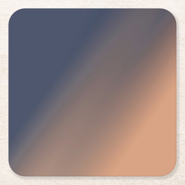 Grey-blue and beige gradient. square paper coaster (Front)