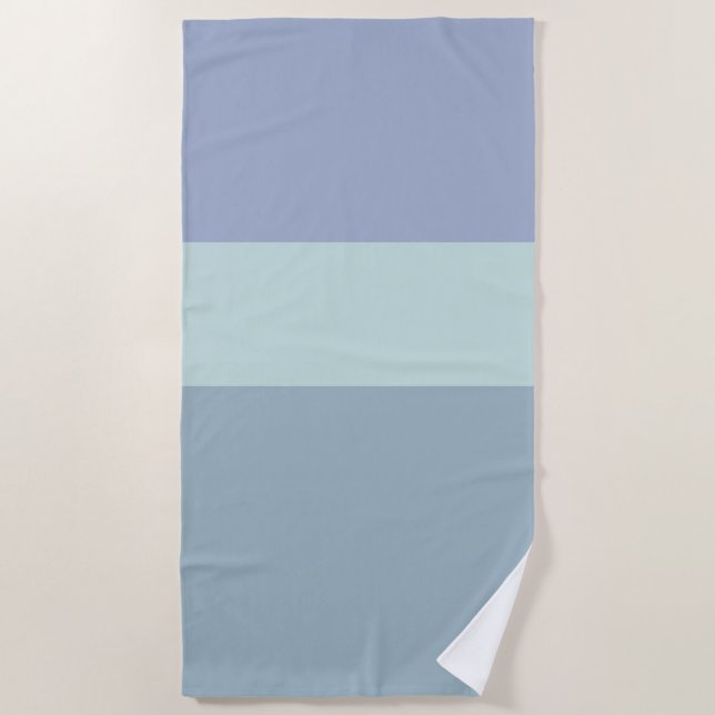 Grey Blue and Green Stripes Beach Towel (Front)