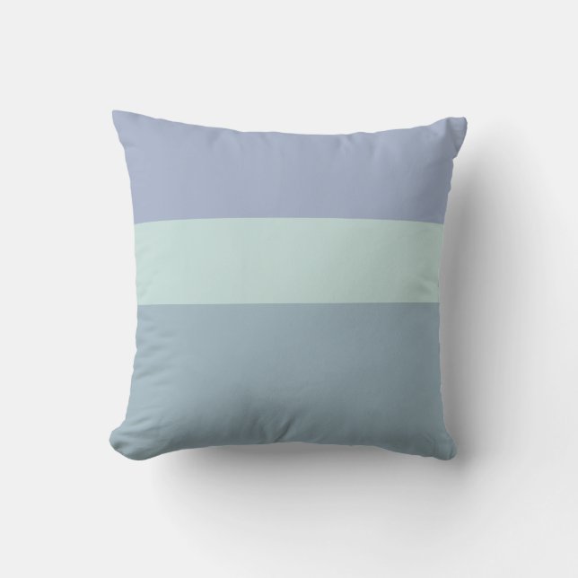 Grey Blue and Green Stripes Reversible Throw Pillo Cushion (Front)