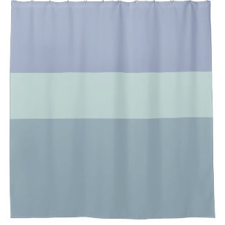 Grey Blue and Green Stripes Shower Curtain