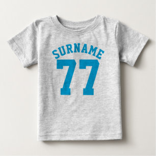 Grey & Blue Baby Sports Jersey Design T-Shirt