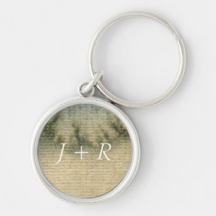 grey-blue background watercolor 6 key ring