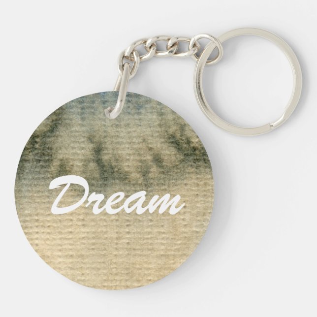 grey-blue background watercolor 6 key ring (Back)