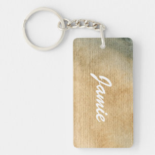 grey-blue background watercolor 7 key ring