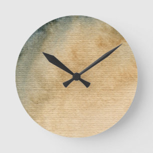 grey-blue background watercolor 7 round clock