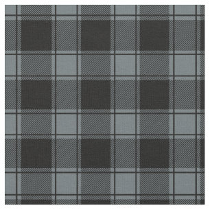 Grey Blue & Black Buffalo Plaid Fabric