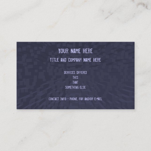 Grey-Blue Block graphic business cards (Front)