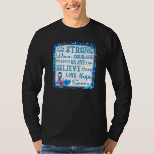 Grey Blue Blood Drop Ribbon T1d Type 1 Diabetes Aw T-Shirt