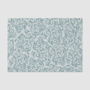 Grey Blue Brocade Gift or Decoupage Tissue Paper