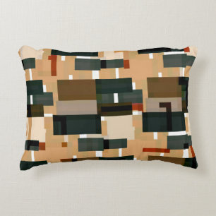 Grey Blue Brown Striped Decorative Cushion