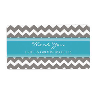 Grey Blue Chevron Wedding Labels