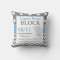Grey Blue Elephant Baby Announcement Pillow