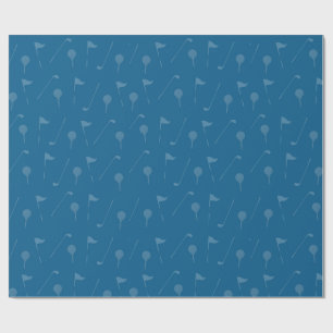 Grey Blue Golf Ball Wrapping Paper