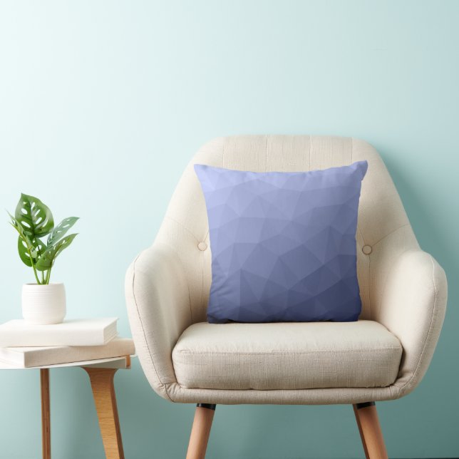 Grey blue gradient geometric mesh pattern cushion (Chair)
