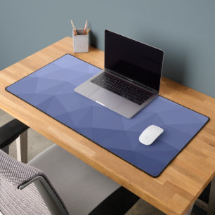 Grey blue gradient geometric mesh pattern desk mat