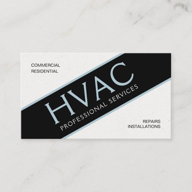 Grey Blue HVAC Standard, 3.5" x 2.0" Business Card (Front)