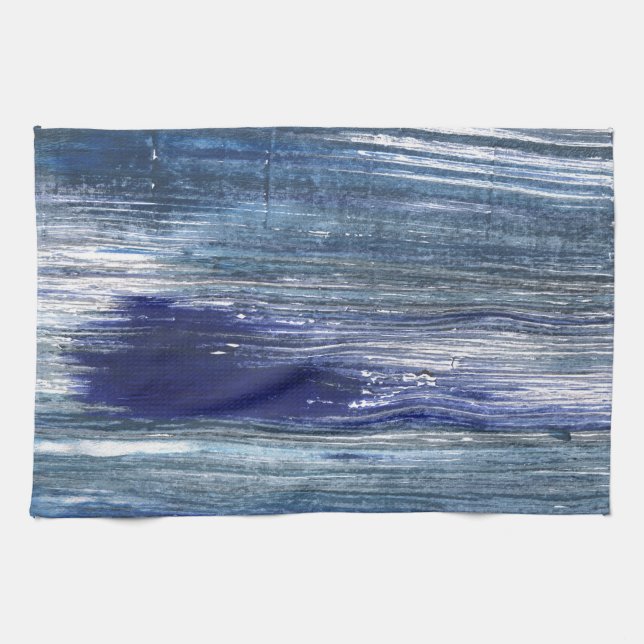 Grey blue lines tea towel (Horizontal)