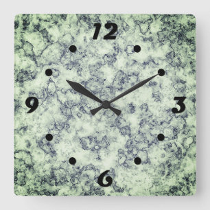 Grey Blue marble Square Wall Clock