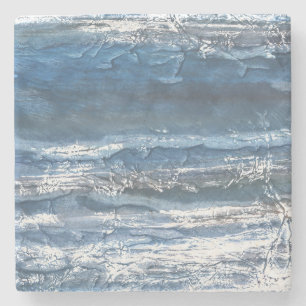 Grey-blue marble stone coaster