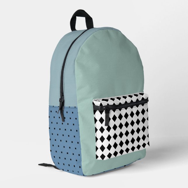 Grey blue minimalistic elegant Backpack (Back Corner Left)