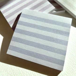Grey Blue Pastel Stripe Post-It Notes