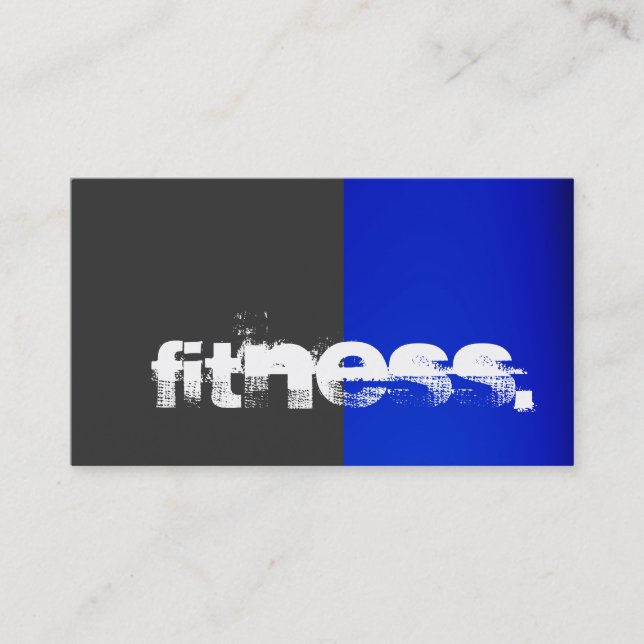 Grey Blue Personal Trainer Business Card (Front)