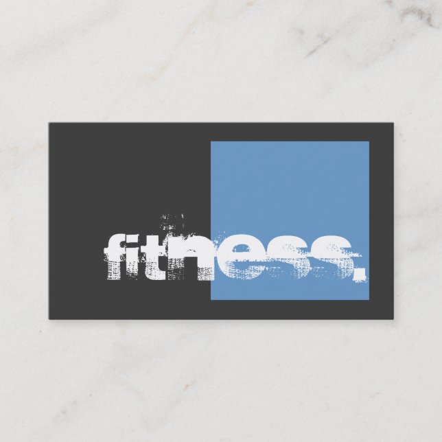 Grey Blue Personal Trainer Fitness Business Card (Front)