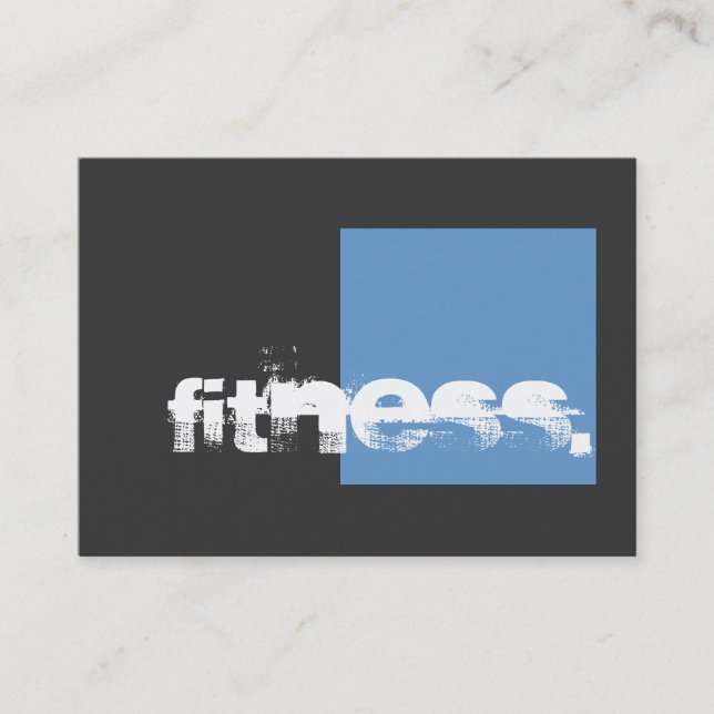 Grey Blue Personal Trainer Trendy Business Card (Front)