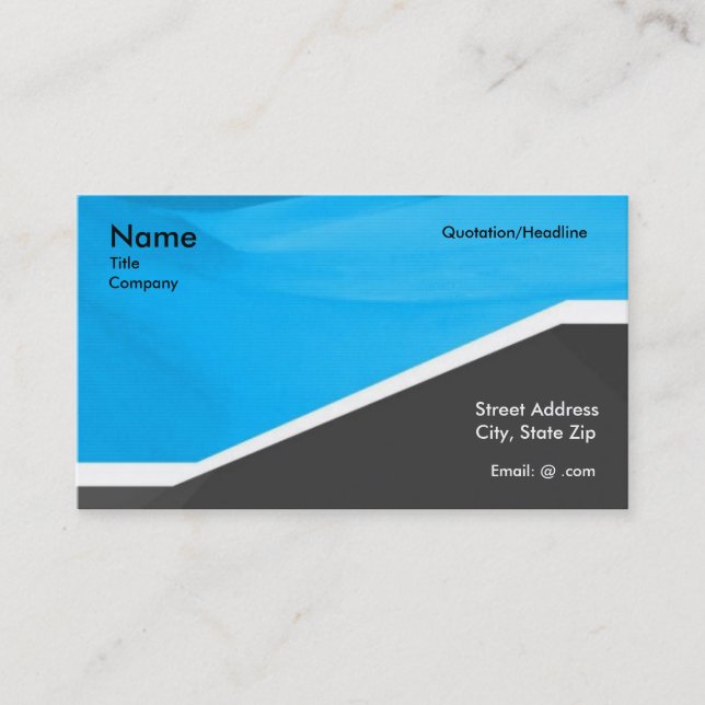 Grey Blue Professional Business Card (Front)