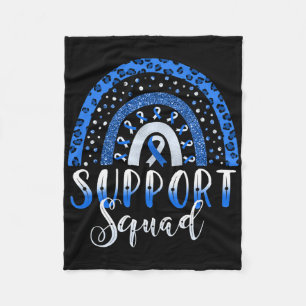 Grey Blue Rainbow Type 1 2 Diabetes Awareness Supp Fleece Blanket