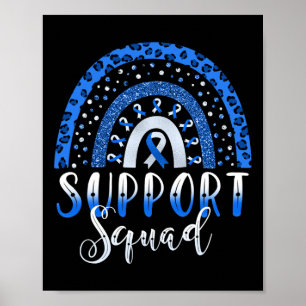 Grey Blue Rainbow Type 1 2 Diabetes Awareness Supp Poster