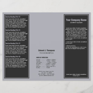 Grey Blue Simple Border Brochure