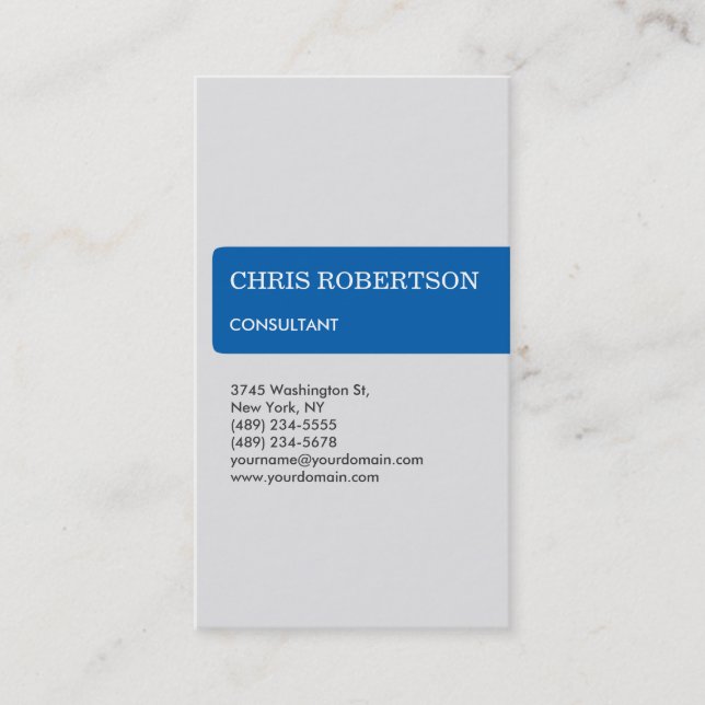 Grey Blue Striped Attractive Charm Business Card (Front)