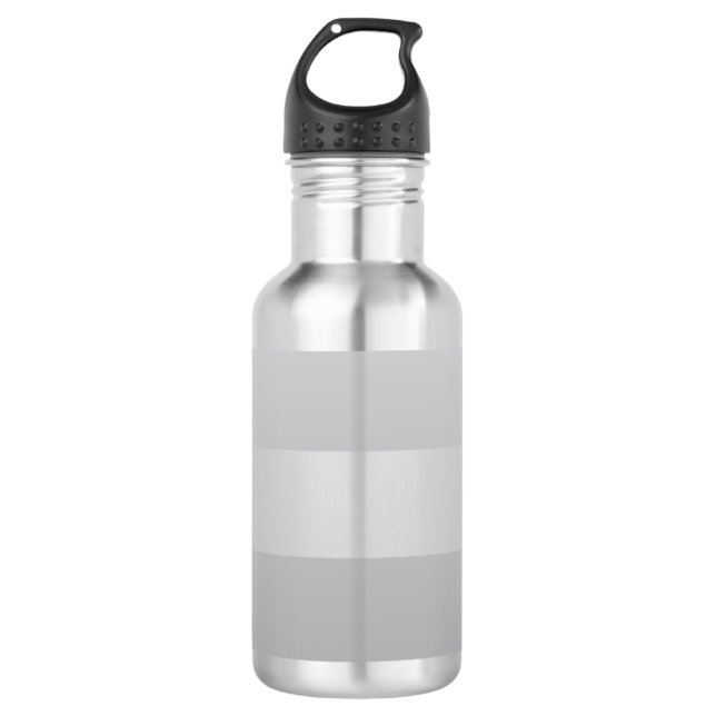 Grey Blue Stripes 532 Ml Water Bottle (Front)