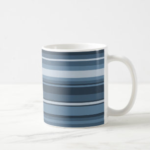Grey-blue stripes coffee mug