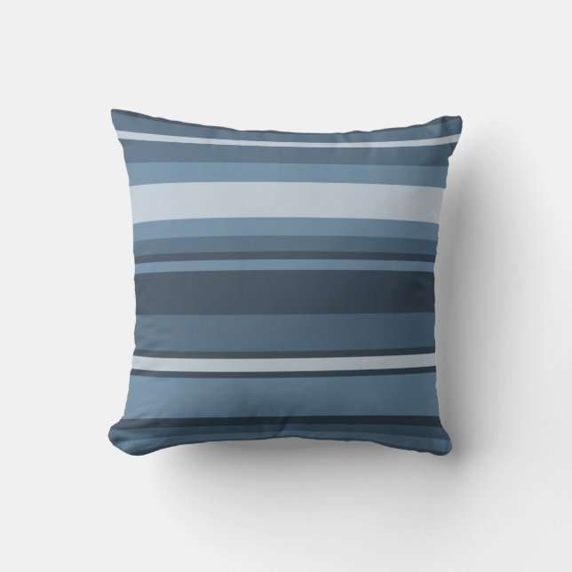 Grey-blue stripes cushion (Front)