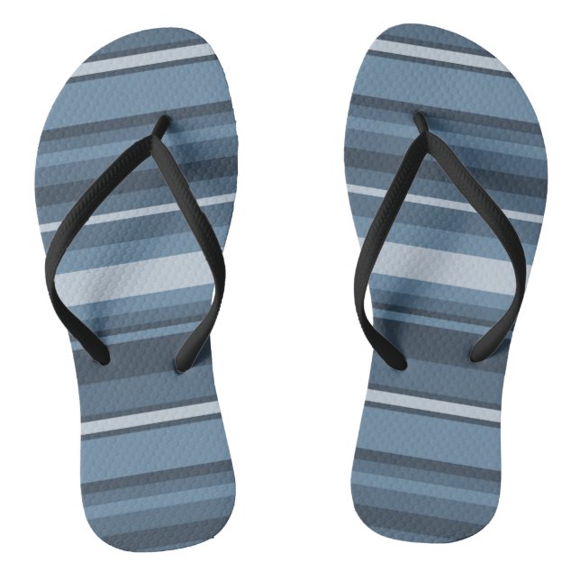 Grey-blue stripes flip flops (Footbed)