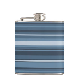 Grey-blue stripes hip flask